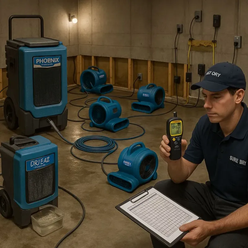 Structural Drying and Dehumidification process in Rock Valley, IA